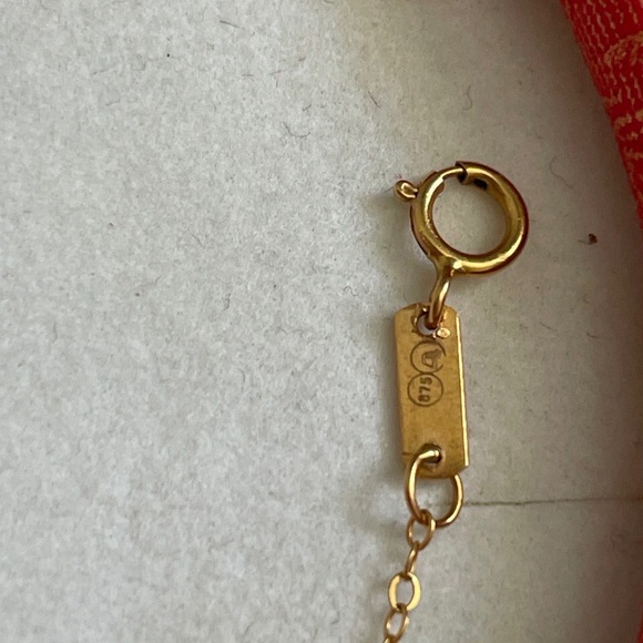 โ21k solid gold bracelet with swarovski fuchsia ball - Picture 3 of 13